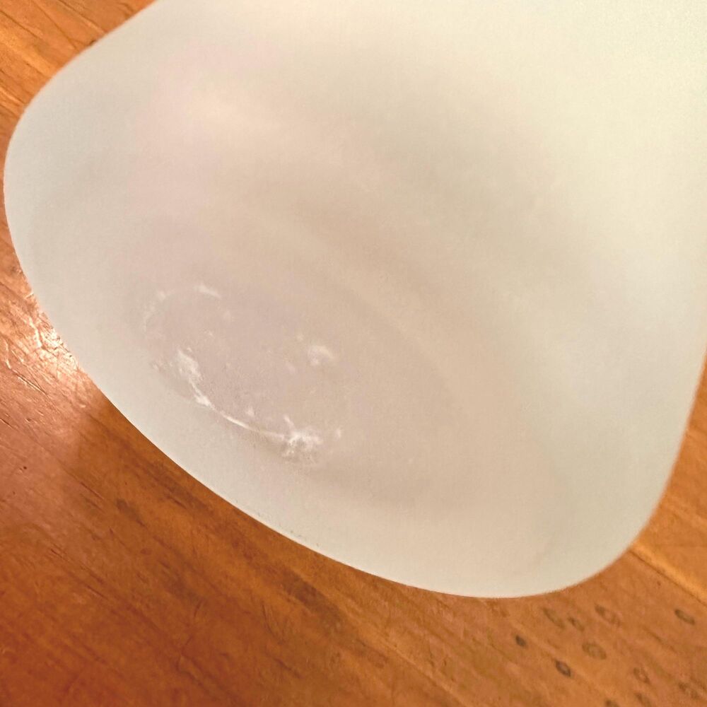 Frosted Glass Spire Bottle Vase Hand Blown Mid Century Modern Long Neck 16 Inch - Picture 7 of 16